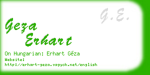 geza erhart business card